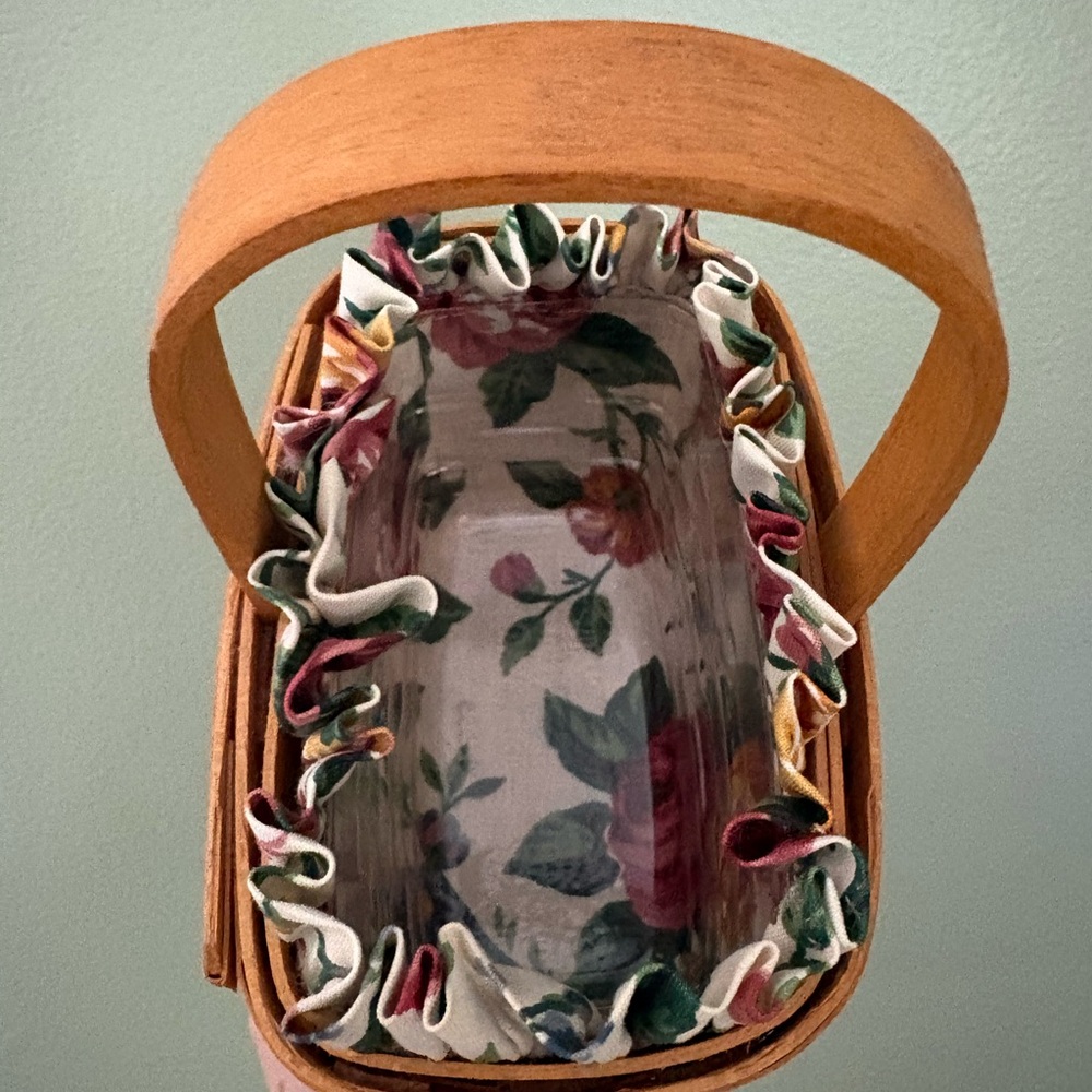 Longaberger 1995 Horizon Of Hope Basket With Liner Protector Signed Floral - Picture 3 of 7